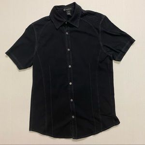 INC International Concepts Black Button Down Shirt